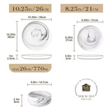 Luna Marble Blue 18 Piece Dinnerware Set
