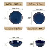 Lydia 16 Piece Starry Blue Dinnerware Set