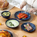 Lydia 16 Piece Starry Blue Dinnerware Set