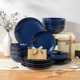 Lydia 16 Piece Starry Blue Dinnerware Set