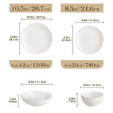 Lydia 32 Piece Antique White Dinnerware Set