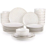 Lydia 32 Piece Antique White Dinnerware Set