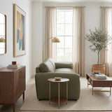 Laffey Olive Green Top Grain Leather Sofa