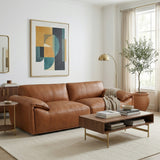 Laffey Tan Top Grain Leather Sofa
