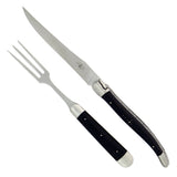 Laguiole XL Carving Set Ebony Handle Satin Finish