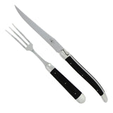 Laguiole XL Carving Set Ebony Handle Shiny Finish