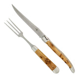 Laguiole XL Carving Set Juniper Handle Satin Finish