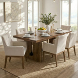 Lawrence Modern Upholstered Dining Chairs with Arms (Set of 4)