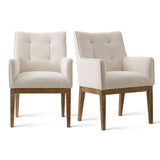 Lawrence Modern Upholstered Dining Chairs with Arms (Set of 2)