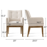 Lawrence Modern Upholstered Dining Chairs with Arms (Set of 4)