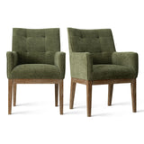 Lawrence Modern Upholstered Dining Chairs with Arms (Set of 2)