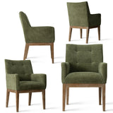 Lawrence Modern Upholstered Dining Chairs with Arms (Set of 4)