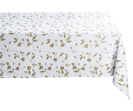 Copper Leaf Metallic Tablecloth