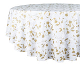 White TableCloth - Metallic Printed