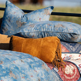 Western Suede Fringed Lumbar Pillow