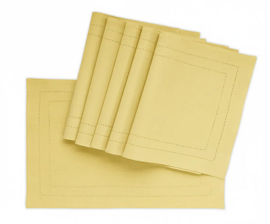 Hemstitch Placemats - Lemon Yellow
