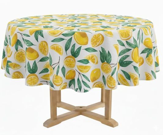Lemon Round Tablecloth