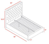 Lexi Velvet Bed with Tall Tufted Headboard and Chrome Legs for a Luxe Bedroom Experience