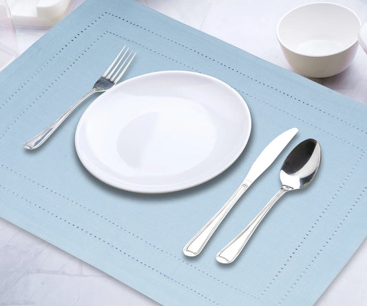 Light Blue Placemats - Double Hemstitched