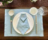 Light Blue Napkins - Double Hemstitch