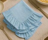 Ruffle Napkins Light Blue