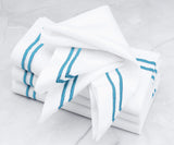 Light Blue Double Line Embroidery Napkins