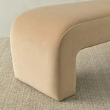 Lily 60" Modern Velvet Waterfall Bench