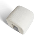 Lily 18'' Beige Boucle Upholstered Waterfall Ottoman (1-Piece)