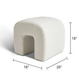 Lily 18'' Beige Boucle Upholstered Waterfall Ottoman (Set of 2)