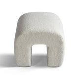 Lily 18'' Beige Boucle Upholstered Waterfall Ottoman (1-Piece)