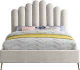 Lily Elegant Velvet Bed with Gold Steel Legs and Deep Channel Tufting for Contemporary Bedrooms