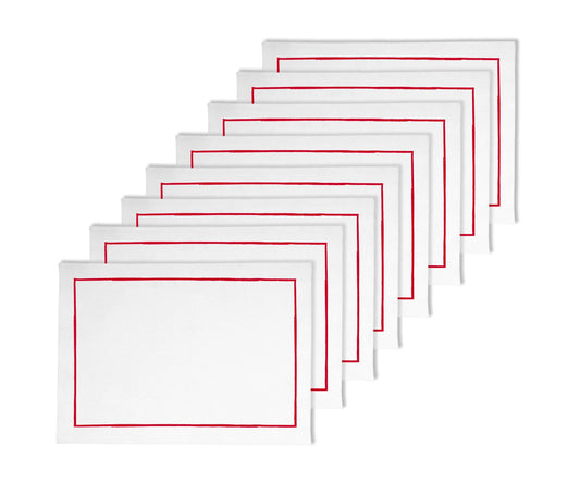 Embroidery Placemats - Red Fabric Placemats