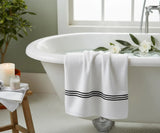 Black and White Striped Bath Towels