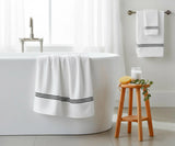 Black and White Striped Bath Towels
