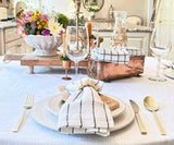 Striped linen Napkins - Black