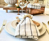 Striped linen Napkins - Black