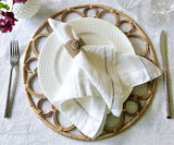 Lurex Linen Napkins - Metallic Silver Napkins