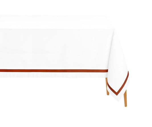 White Wedding Tablecloths - Magenta