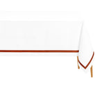 White Wedding Tablecloths - Magenta