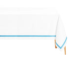 Dining Tablecloth - Light Blue Satin Edge