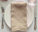 Beige Linen Napkins Set of 4
