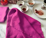 Magenta Pink Linen Dish Towels