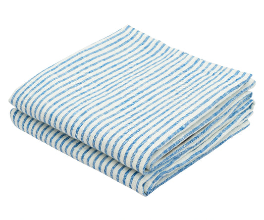 Blue Linen Kitchen Towels Set of 2