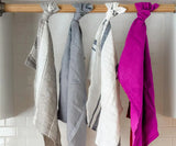 Magenta Pink Linen Dish Towels