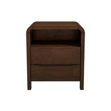 Lionel Mid Century Modern Solid Wood Nightstand 2-Drawer
