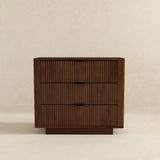 Lola Walnut Nightstand 3-Drawer