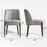 London Upholstered Solid Wood Full Back Dining Chair (Set of 4)