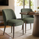 London Upholstered Solid Wood Full Back Dining Chair (Set of 2)