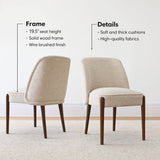 London Upholstered Solid Wood Full Back Dining Chair (Set of 2)