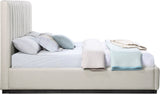 Lucia Upholstered Bed - Stylish Linen Textured Fabric, Deep Channel Tufting & Solid Wood Base Design